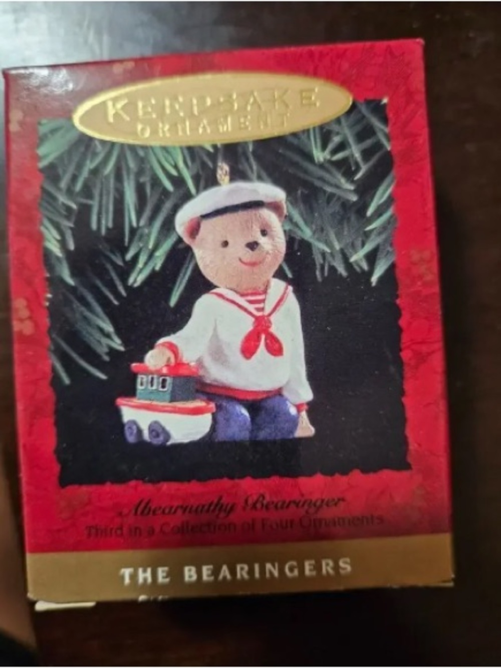 The Bearingers Sailor Bear Plush Ornament - Red and White
